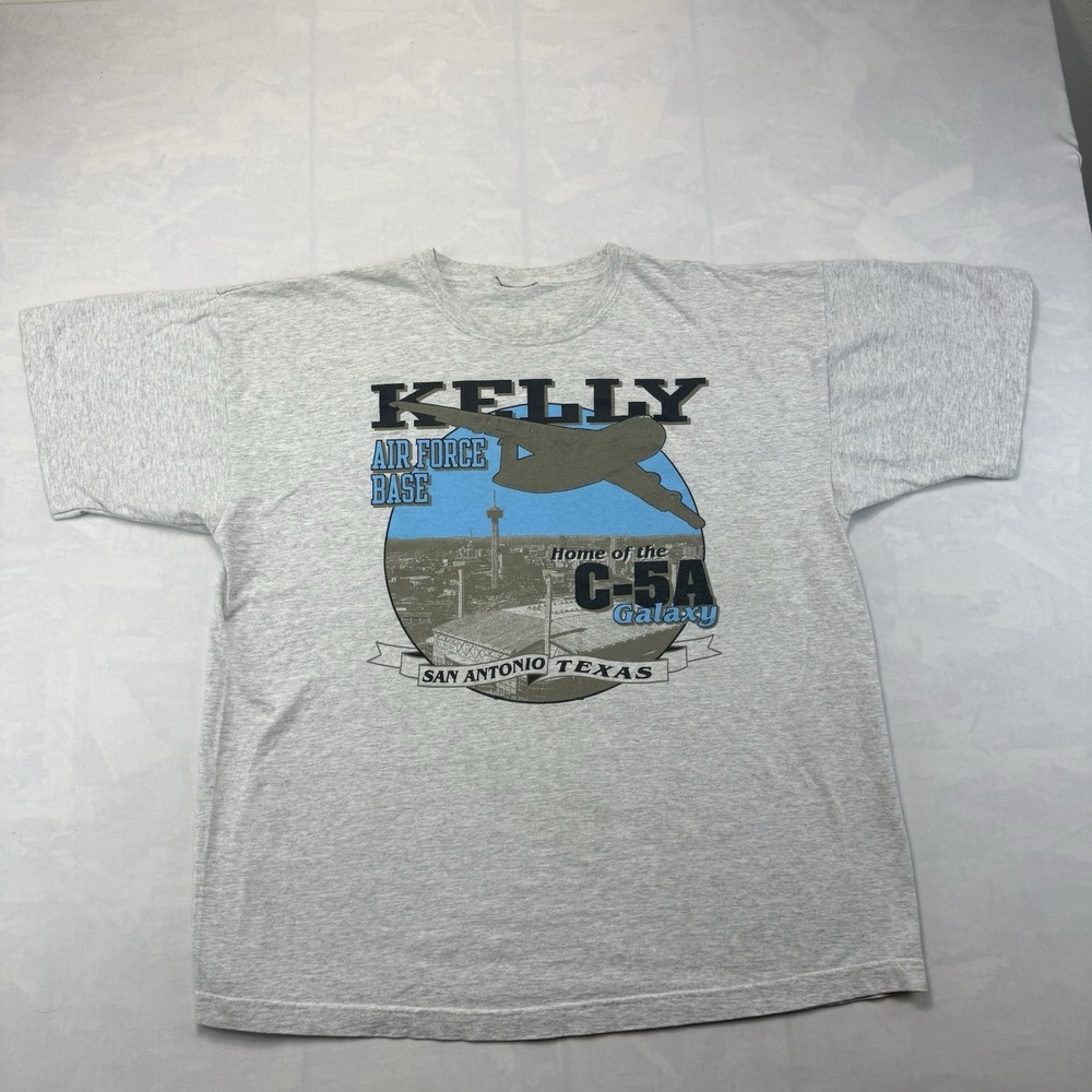 Vintage Kelly Air Force Base C-5A Galaxy T Shirt XL USAF San Antonio